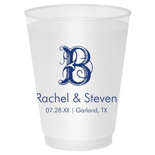 Pick Your Single Initial with Text Shatterproof Cups